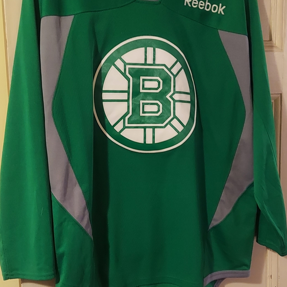 Reebok Green and Gray Hockey Jersey